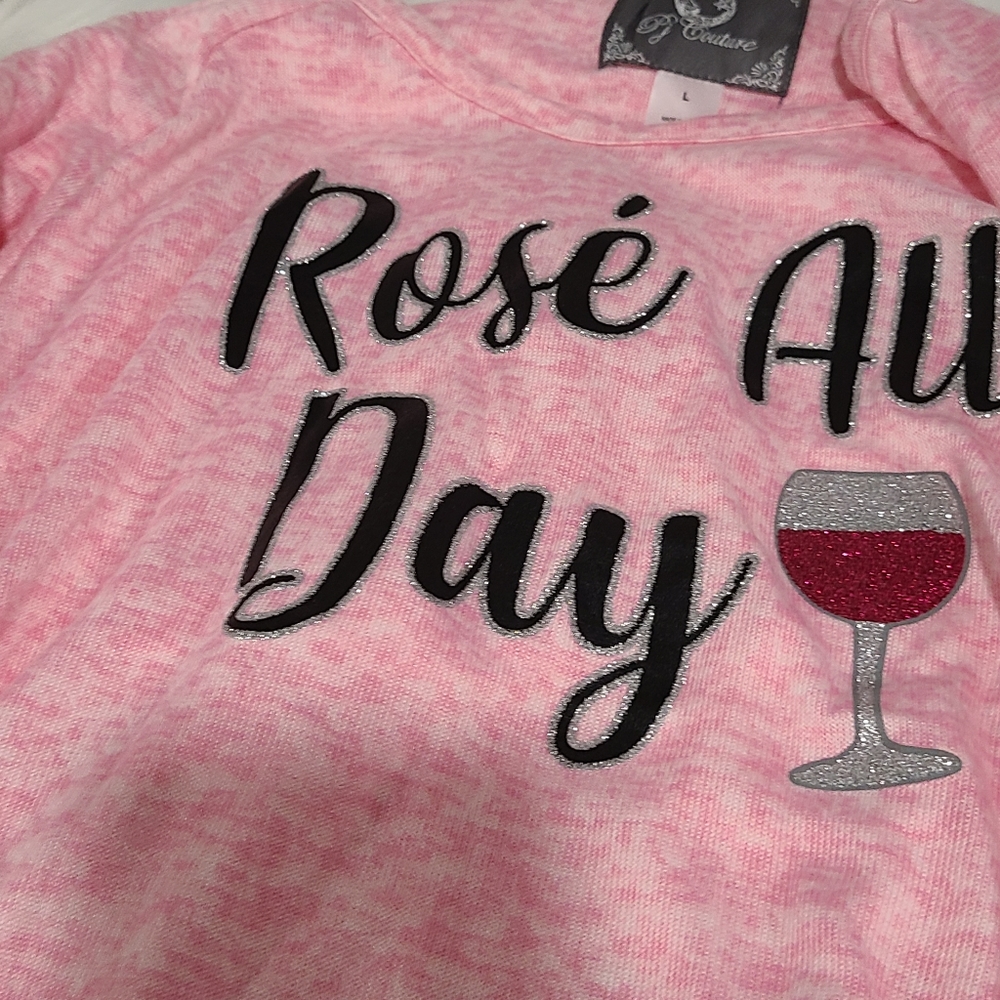 🍷🍷NEW🍷🍷ADORABLE!! ROSE' ALL DAY 2PC Pajama Set - Picture 8 of 16